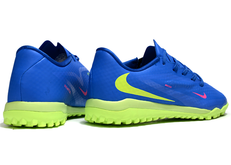 Phantom 6 Low Academy Men's/Women's TF Low-Top Soccer Shoes for Artificial Ground - Blue/Neon Yellow/Pink