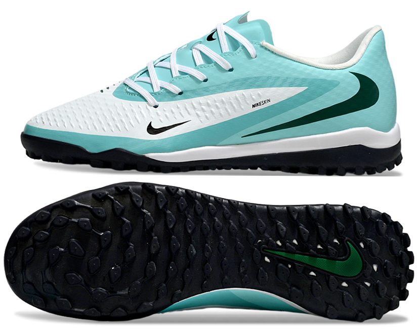 Phantom 6 Low Academy Men's/Women's TF Low-Top Soccer Shoes for Artificial Ground - Light Turquoise/White/Black