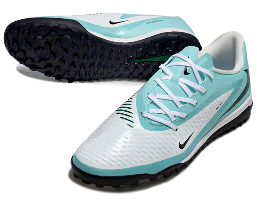 Phantom 6 Low Academy Men's/Women's TF Low-Top Soccer Shoes for Artificial Ground - Light Turquoise/White/Black