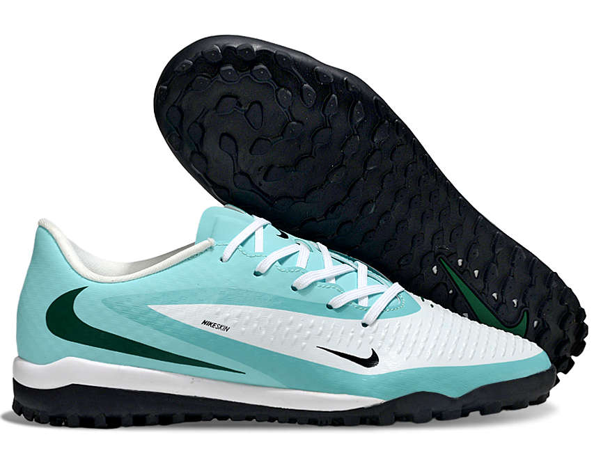 Phantom 6 Low Academy Men's/Women's TF Low-Top Soccer Shoes for Artificial Ground - Light Turquoise/White/Black