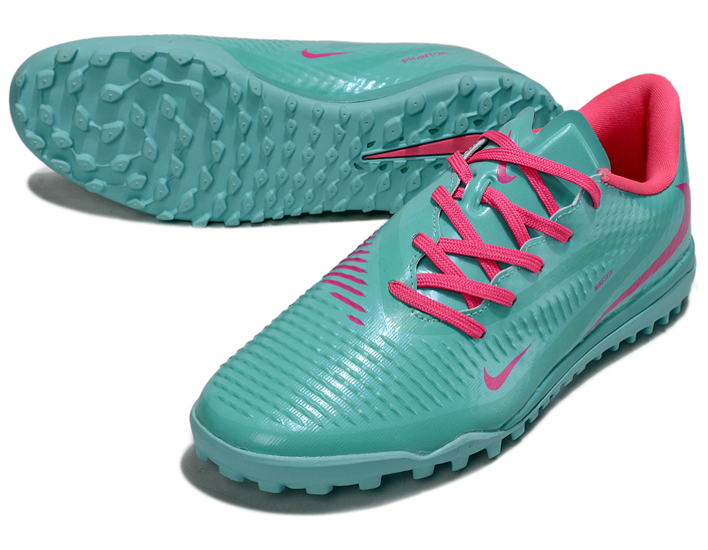Phantom 6 Low Academy Men's/Women's TF Low-Top Soccer Shoes for Artificial Ground - Ocean Cube/Pink Blast