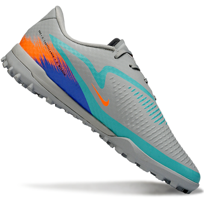Phantom 6 Low Academy Men's/Women's TF Low-Top Soccer Shoes for Artificial Ground - Pistachio Frost/Hyper Orange/Grey