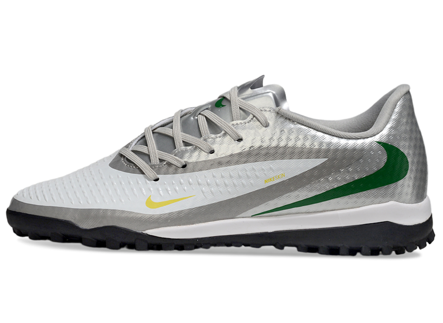 Phantom 6 Low Academy Men's/Women's TF Low-Top Soccer Shoes for Artificial Ground - White/Silver/Black/Green