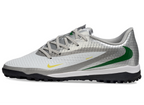 Phantom 6 Low Academy Men's/Women's TF Low-Top Soccer Shoes for Artificial Ground - White/Silver/Black/Green