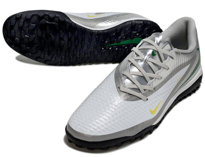 Phantom 6 Low Academy Men's/Women's TF Low-Top Soccer Shoes for Artificial Ground - White/Silver/Black/Green