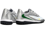 Phantom 6 Low Academy Men's/Women's TF Low-Top Soccer Shoes for Artificial Ground - White/Silver/Black/Green