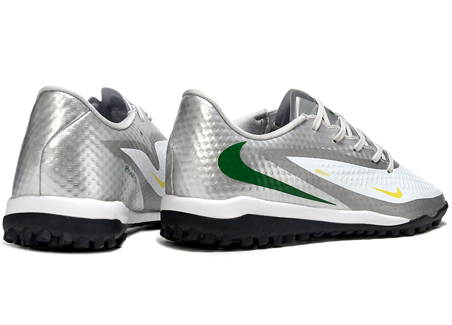 Phantom 6 Low Academy Men's/Women's TF Low-Top Soccer Shoes for Artificial Ground - White/Silver/Black/Green