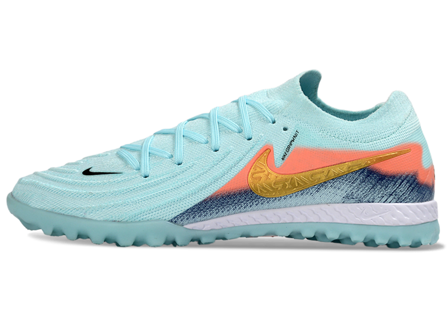 Phantom GX II Elite TF Turf Soccer Shoes - Mint/Gold/Orange/White