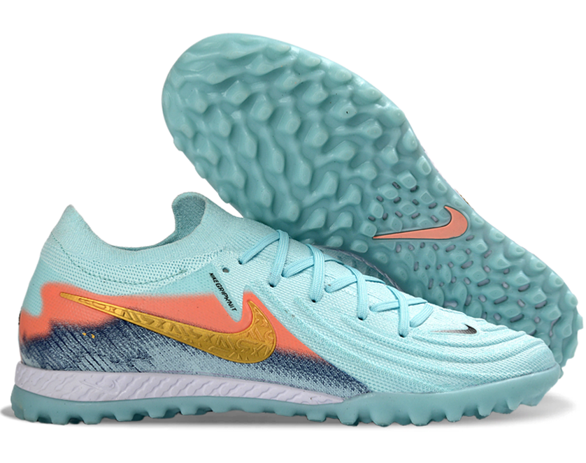Phantom GX II Elite TF Turf Soccer Shoes - Mint/Gold/Orange/White