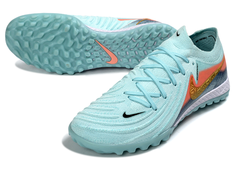 Phantom GX II Elite TF Turf Soccer Shoes - Mint/Gold/Orange/White