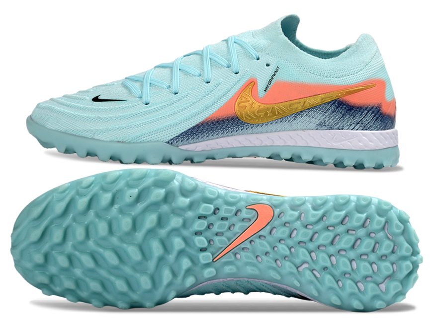 Phantom GX II Elite TF Turf Soccer Shoes - Mint/Gold/Orange/White