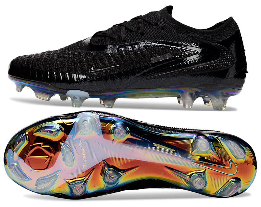 Phantom GX III Elite Double-Layer Waterproof Fish Silk Full Knit FG Soccer Shoes - Black