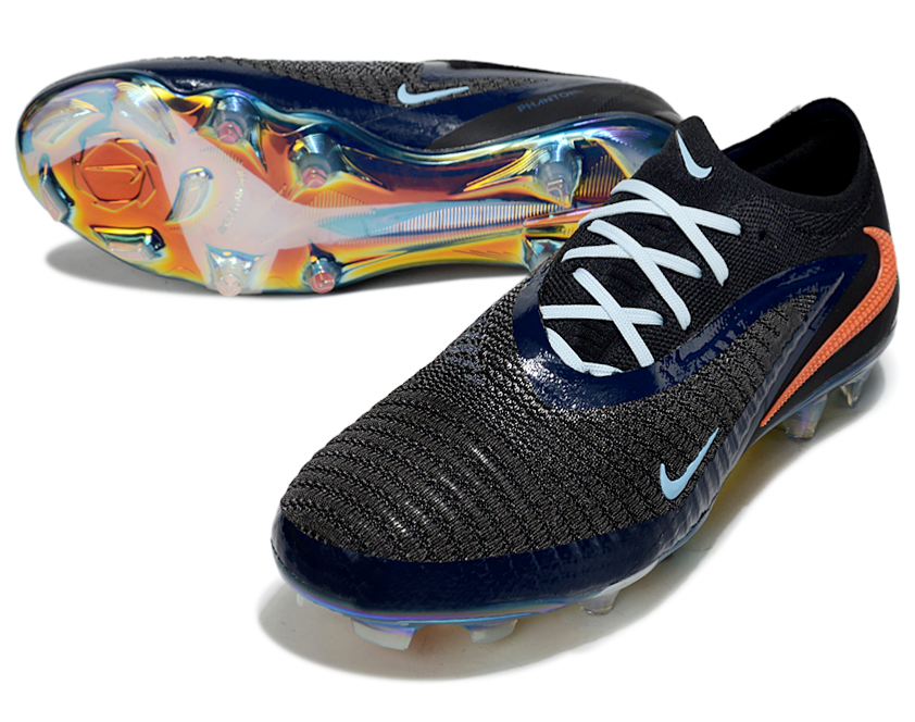 Phantom GX III Elite Double-Layer Waterproof Fish Silk Full Knit FG Soccer Shoes - Black/Orange/Blue