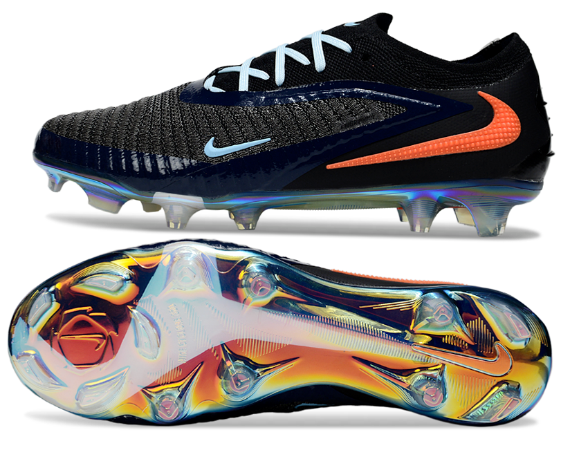 Phantom GX III Elite Double-Layer Waterproof Fish Silk Full Knit FG Soccer Shoes - Black/Orange/Blue