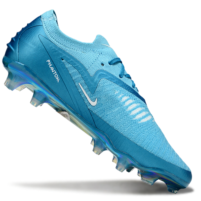 Phantom GX III Elite Double-Layer Waterproof Fish Silk Full Knit FG Soccer Shoes - Blue Fury/White