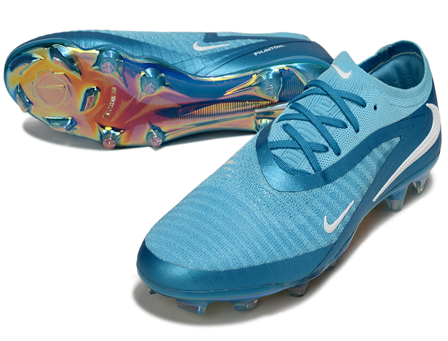 Phantom GX III Elite Double-Layer Waterproof Fish Silk Full Knit FG Soccer Shoes - Blue Fury/White
