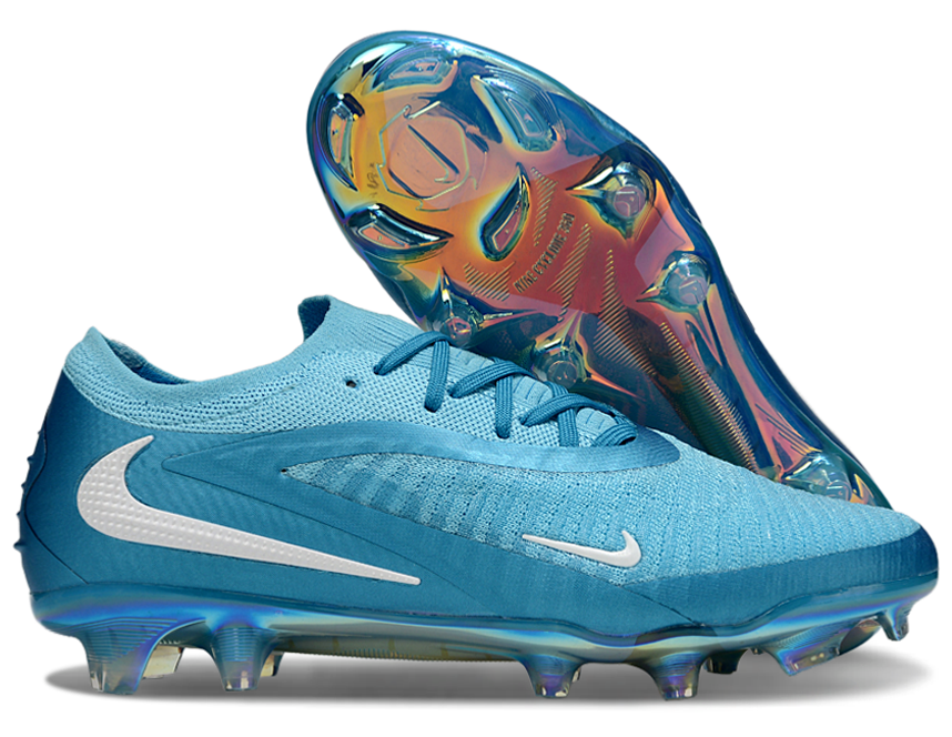 Phantom GX III Elite Double-Layer Waterproof Fish Silk Full Knit FG Soccer Shoes - Blue Fury/White