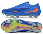 Phantom GX III Elite Double-Layer Waterproof Fish Silk Full Knit FG Soccer Shoes - Blue/Neon Yellow/Orange