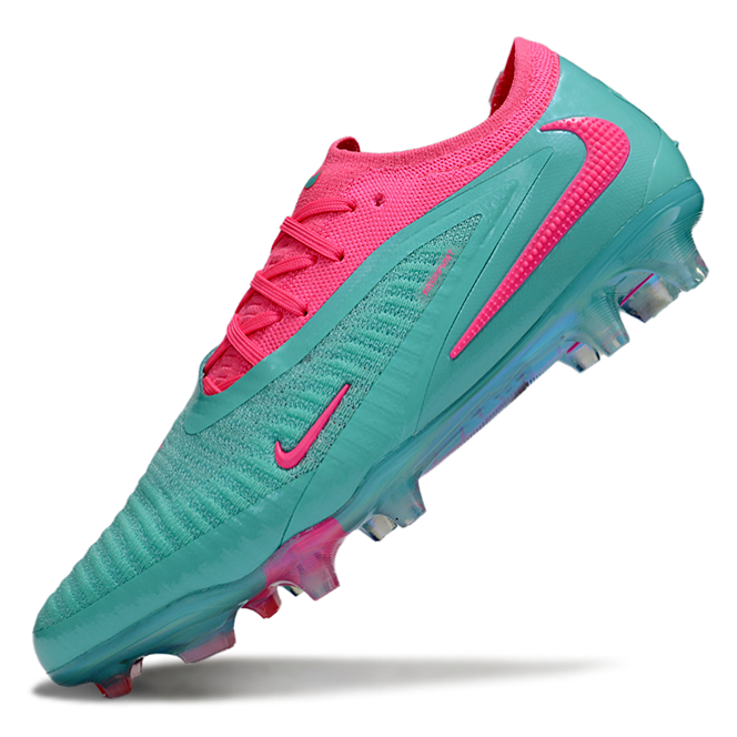 Phantom GX III Elite Double-Layer Waterproof Fish Silk Full Knit FG Soccer Shoes - Jade/Pink