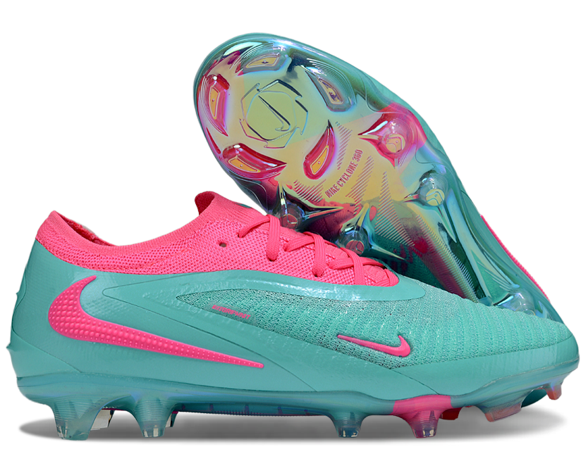 Phantom GX III Elite Double-Layer Waterproof Fish Silk Full Knit FG Soccer Shoes - Jade/Pink