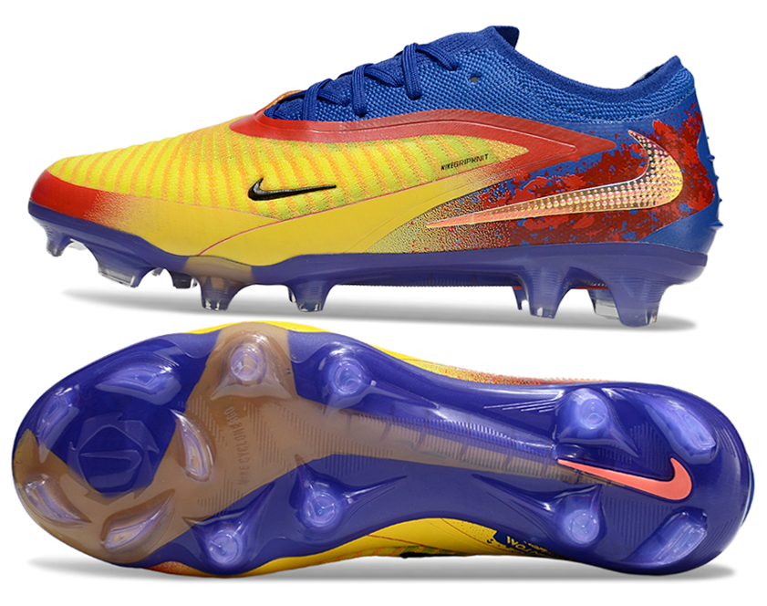Phantom GX III Elite Double-Layer Waterproof Fish Silk Full Knit FG Soccer Shoes - Laser Orange/Blue Void/Red/Yellow