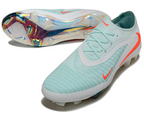 Phantom GX III Elite Double-Layer Waterproof Fish Silk Full Knit FG Soccer Shoes - Light Blue/Orange/White