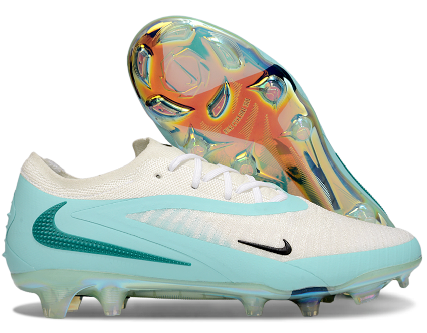 Phantom GX III Elite Double-Layer Waterproof Fish Silk Full Knit FG Soccer Shoes - Light Blue/White/Green