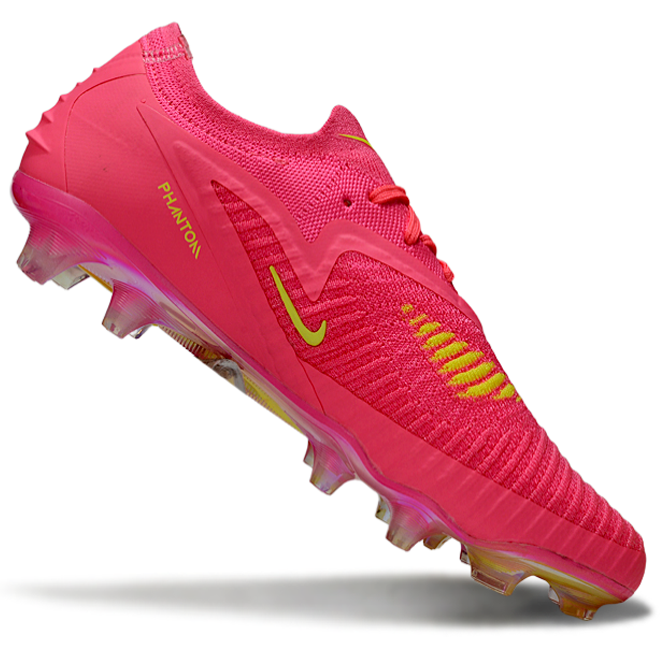 Phantom GX III Elite Double-Layer Waterproof Fish Silk Full Knit FG Soccer Shoes - Trendy Pink/Green