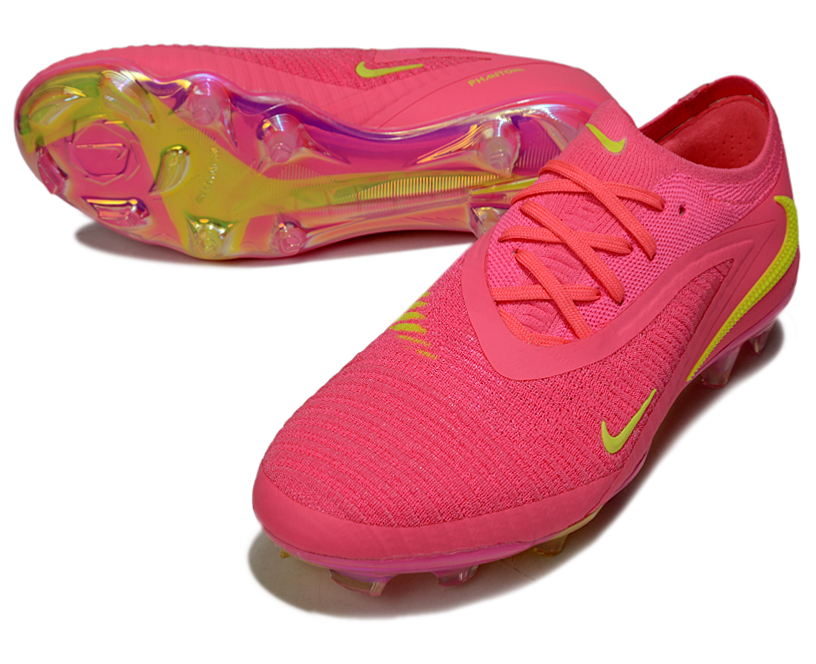 Phantom GX III Elite Double-Layer Waterproof Fish Silk Full Knit FG Soccer Shoes - Trendy Pink/Green