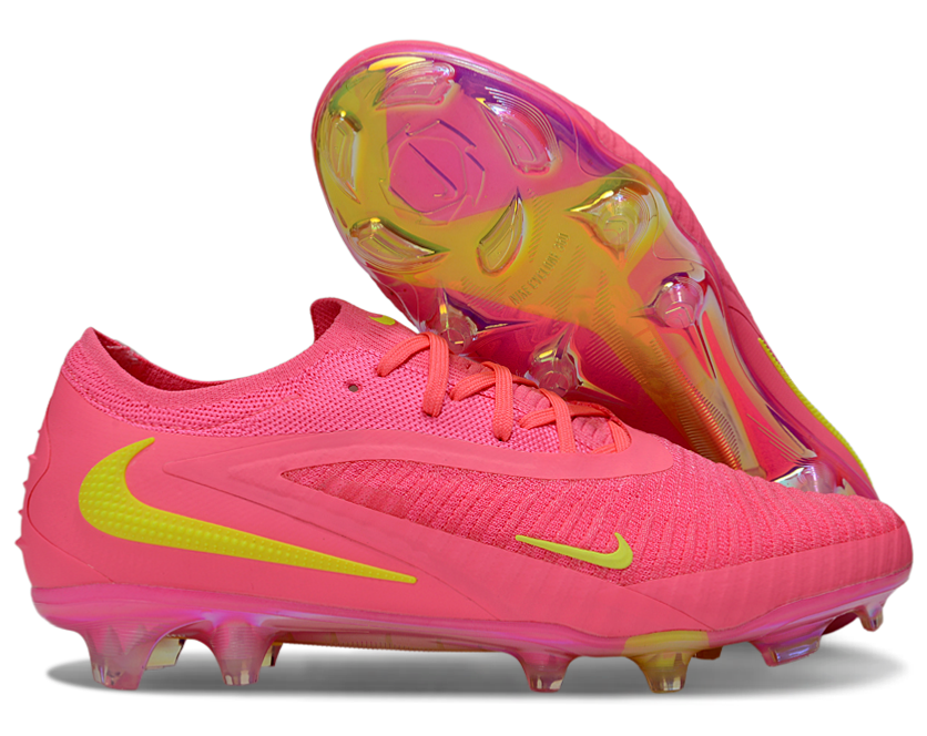 Phantom GX III Elite Double-Layer Waterproof Fish Silk Full Knit FG Soccer Shoes - Trendy Pink/Green