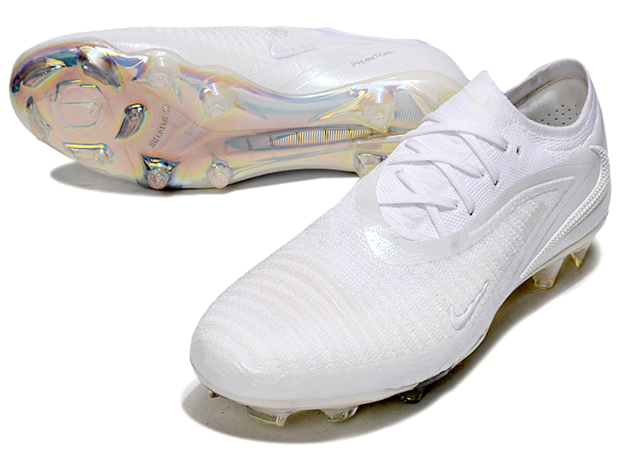 Phantom GX III Elite Double-Layer Waterproof Fish Silk Full Knit FG Soccer Shoes - White