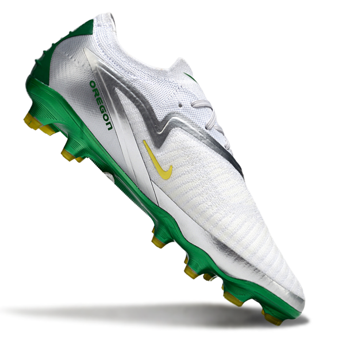 Phantom GX III Elite Double-Layer Waterproof Fish Silk Full Knit FG Soccer Shoes - White/Green/Silver
