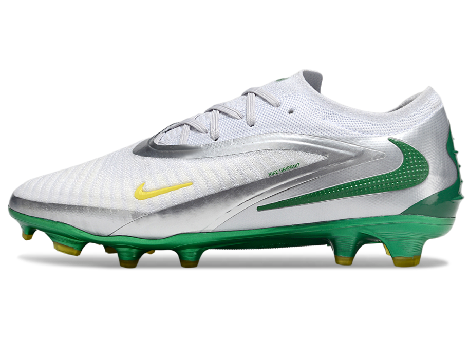 Phantom GX III Elite Double-Layer Waterproof Fish Silk Full Knit FG Soccer Shoes - White/Green/Silver