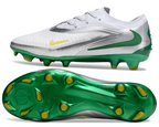 Phantom GX III Elite Double-Layer Waterproof Fish Silk Full Knit FG Soccer Shoes - White/Green/Silver