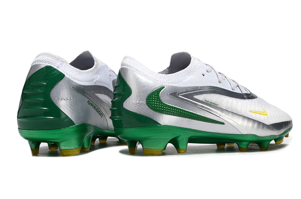 Phantom GX III Elite Double-Layer Waterproof Fish Silk Full Knit FG Soccer Shoes - White/Green/Silver