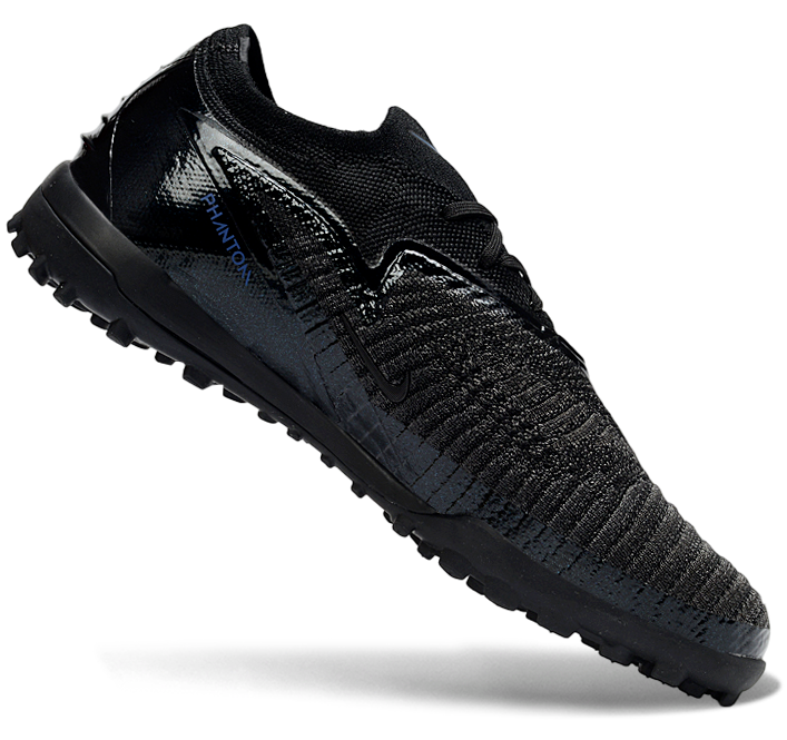 Phantom GX III Elite Double-Layer Waterproof Fishwire Full Knit Grass Stud TF Soccer Shoes - Black