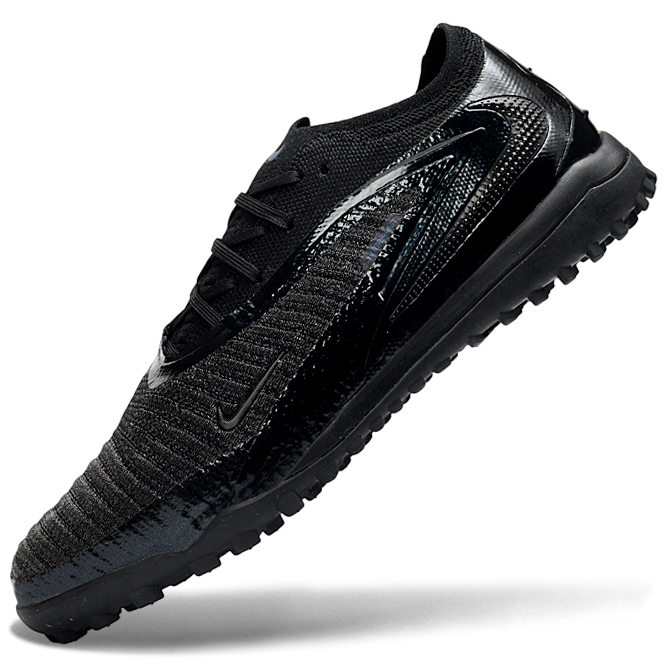 Phantom GX III Elite Double-Layer Waterproof Fishwire Full Knit Grass Stud TF Soccer Shoes - Black