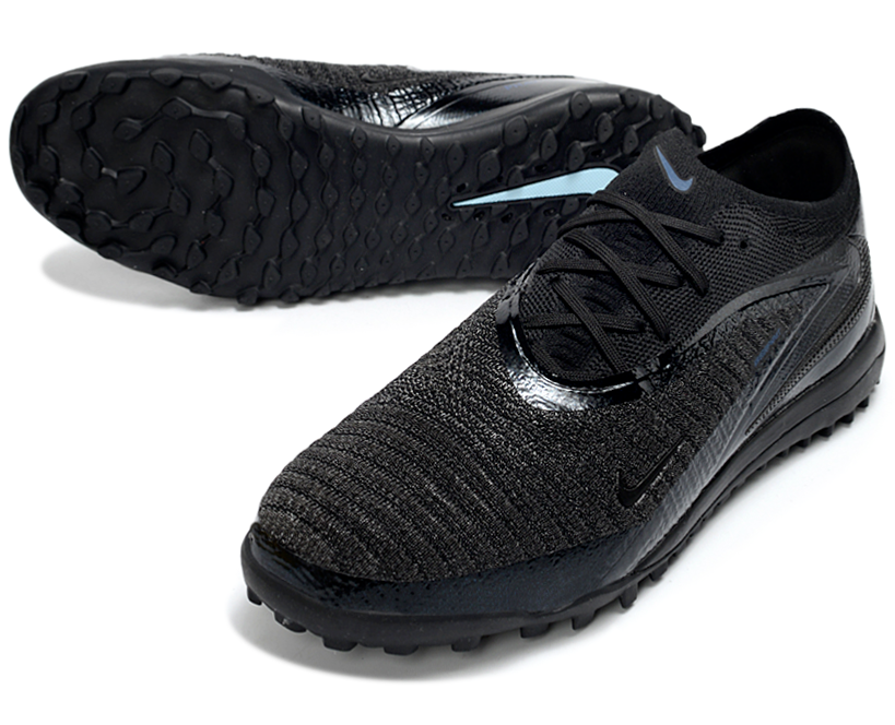 Phantom GX III Elite Double-Layer Waterproof Fishwire Full Knit Grass Stud TF Soccer Shoes - Black