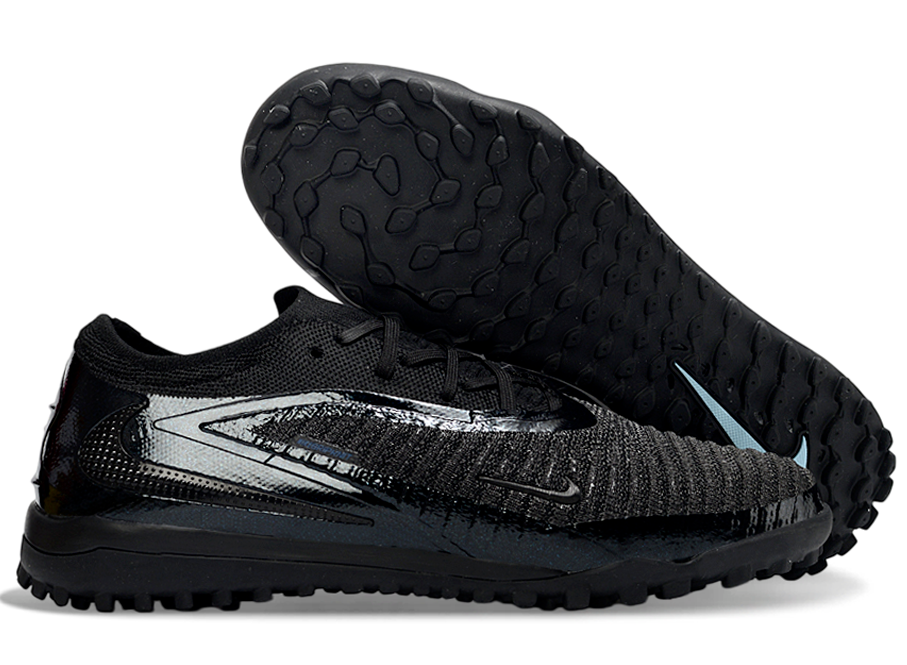 Phantom GX III Elite Double-Layer Waterproof Fishwire Full Knit Grass Stud TF Soccer Shoes - Black