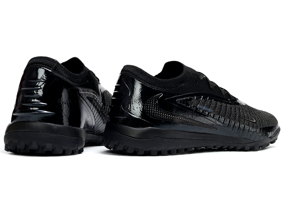 Phantom GX III Elite Double-Layer Waterproof Fishwire Full Knit Grass Stud TF Soccer Shoes - Black