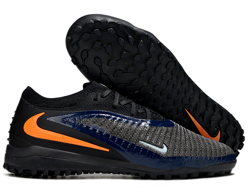 Phantom GX III Elite Double-Layer Waterproof Fishwire Full Knit Grass Stud TF Soccer Shoes - Black/Blue/Orange