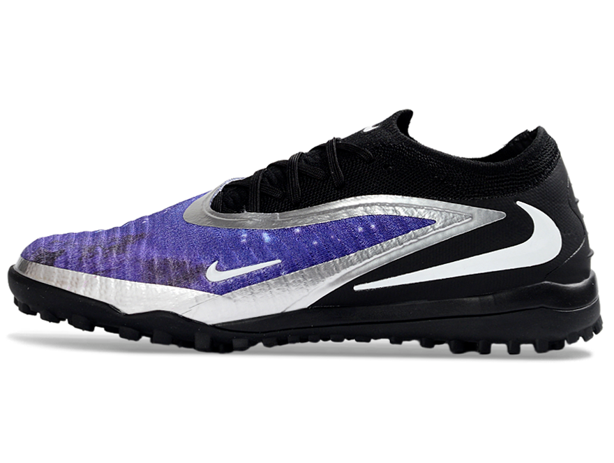 Phantom GX III Elite Double-Layer Waterproof Fishwire Full Knit Grass Stud TF Soccer Shoes - Black/Blue/Silver/Purple