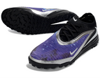 Phantom GX III Elite Double-Layer Waterproof Fishwire Full Knit Grass Stud TF Soccer Shoes - Black/Blue/Silver/Purple