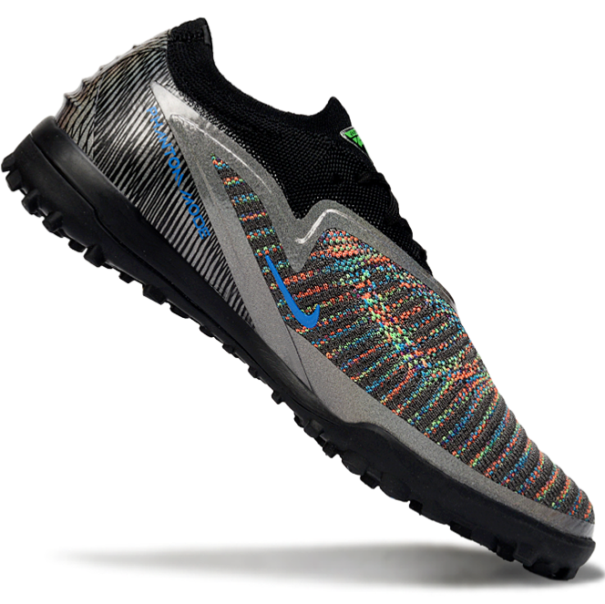Phantom GX III Elite Double-Layer Waterproof Fishwire Full Knit Grass Stud TF Soccer Shoes - Black/Grey/Green