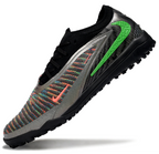 Phantom GX III Elite Double-Layer Waterproof Fishwire Full Knit Grass Stud TF Soccer Shoes - Black/Grey/Green