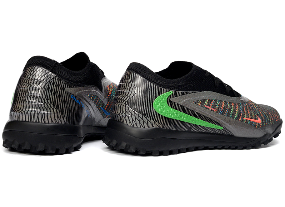 Phantom GX III Elite Double-Layer Waterproof Fishwire Full Knit Grass Stud TF Soccer Shoes - Black/Grey/Green