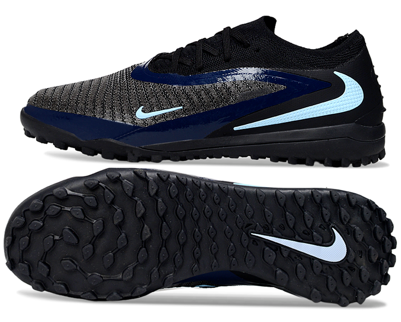 Phantom GX III Elite Double-Layer Waterproof Fishwire Full Knit Grass Stud TF Soccer Shoes - Black/Jade