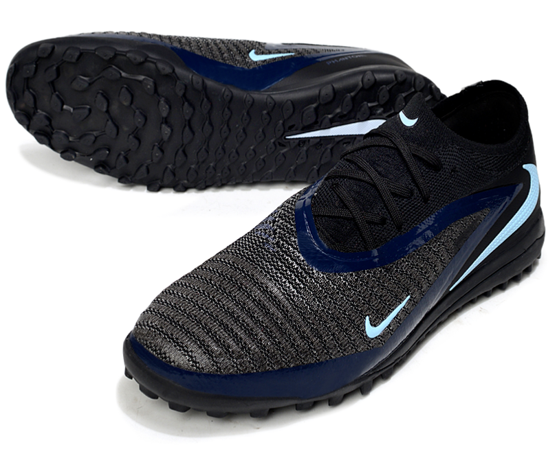 Phantom GX III Elite Double-Layer Waterproof Fishwire Full Knit Grass Stud TF Soccer Shoes - Black/Jade