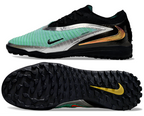 Phantom GX III Elite Double-Layer Waterproof Fishwire Full Knit Grass Stud TF Soccer Shoes - Black/Pistachio Frost/Orange/Silver