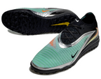 Phantom GX III Elite Double-Layer Waterproof Fishwire Full Knit Grass Stud TF Soccer Shoes - Black/Pistachio Frost/Orange/Silver